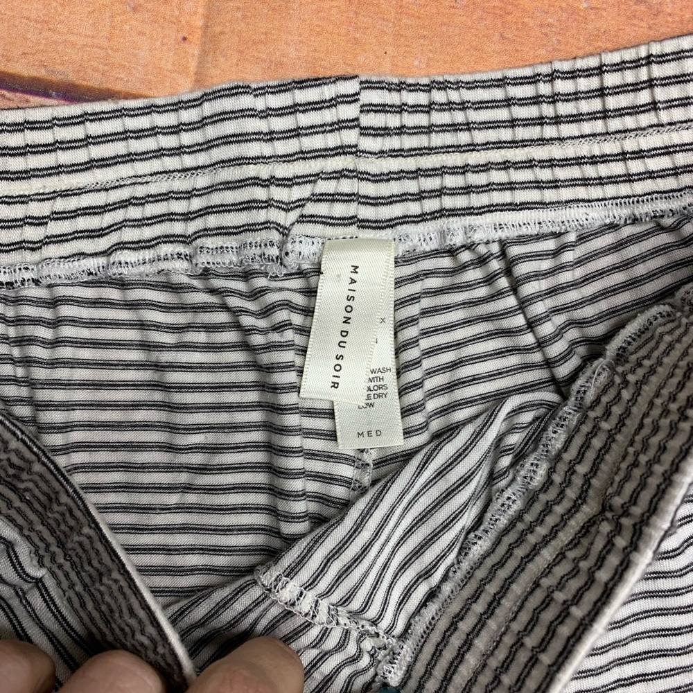 Maison Du Soir Pajama Set Heather Grey Striped - image 8